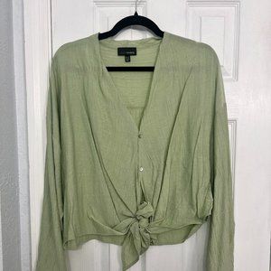 Long Sleeve Blouse - Large - Green